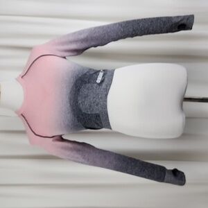 Gymshark Ombre Seamless Long Sleeve Top Peach Pink Charcoal Gray
